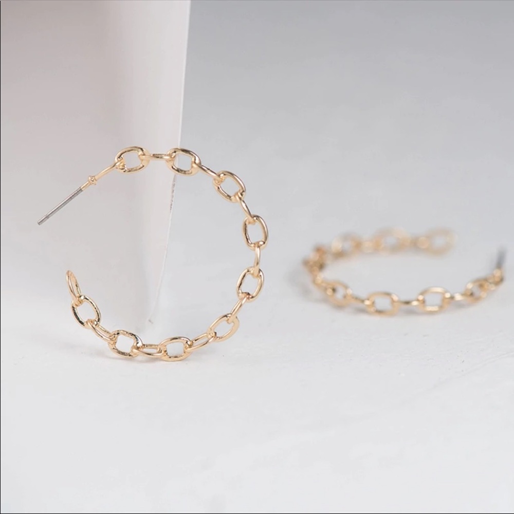💕 linked hoop earrings 💕 - Picture 5 of 6